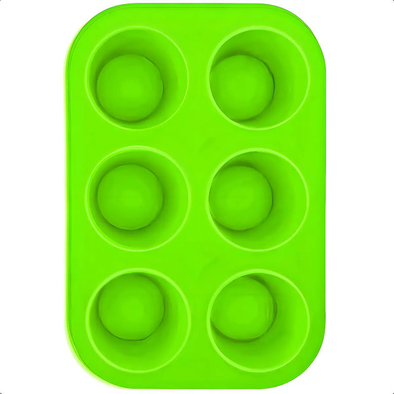 Molde Silicona Verde Okshop 6 Cupcakes Repostería Antiadherente