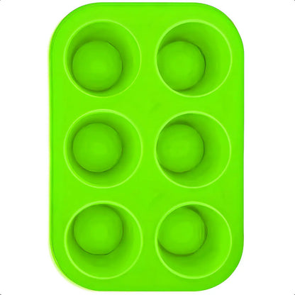 Molde Silicona Verde Okshop 6 Cupcakes Repostería Antiadherente