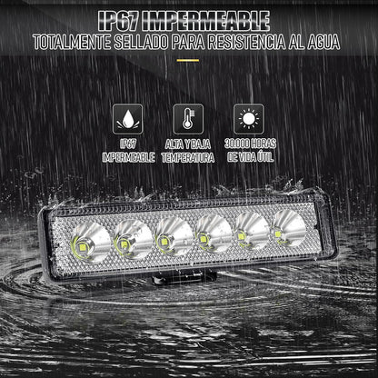 Focos Neblineros Led Faros Led Neblineros Barra De Auto 18w Negro