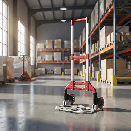 Carro De Mano Plegable De Aluminio Okshop Para Carga De 80 Kg Rojo