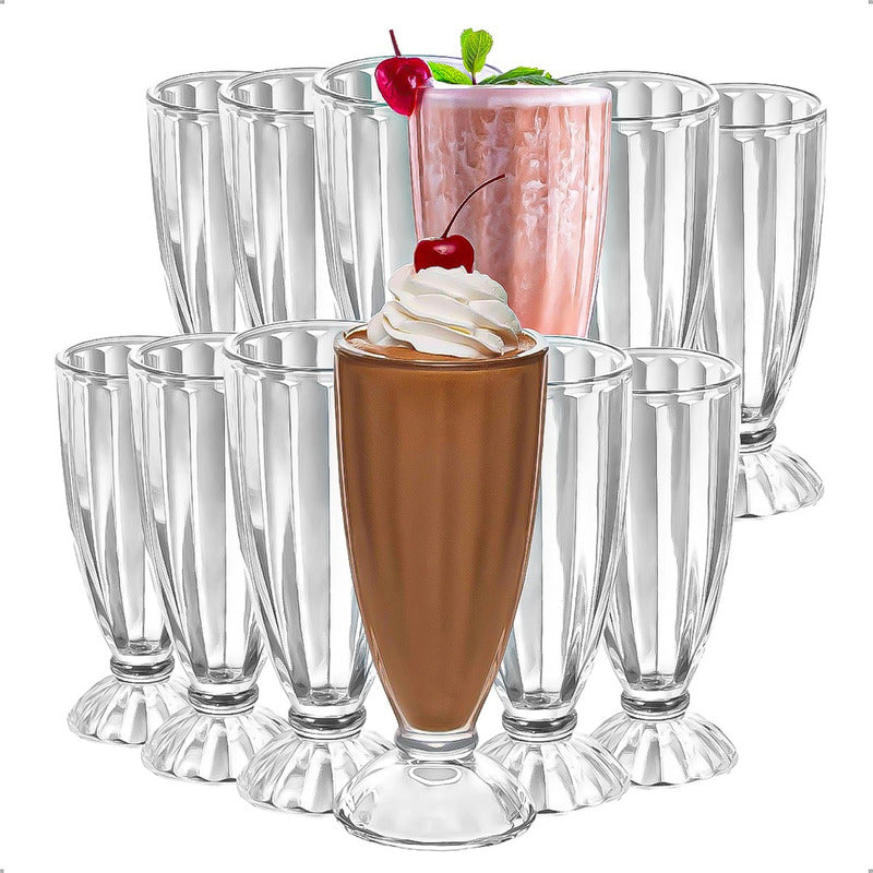 Set 12 Vasos De Vidrio Vasos De Postre Vasos De Helado 325ml Vidrio