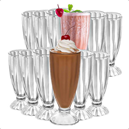 Set 12 Vasos De Vidrio Vasos De Postre Vasos De Helado 325ml Vidrio