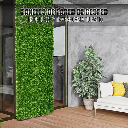 Pack 10 Jardin Vertical Artificial Muro Artificial 60x40cm Verde Verde Musgo