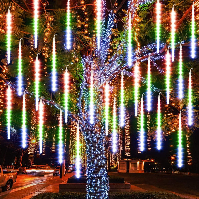 Pack X2 Luces Lluvia De Meteoritos Guirnalda Luces Navidad Multicolor