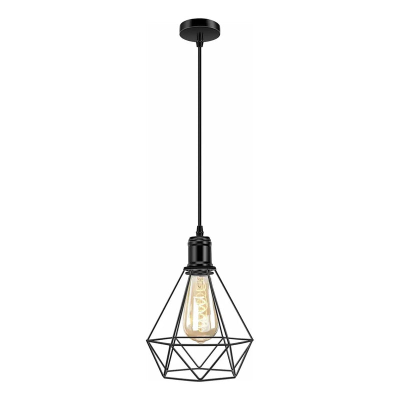 Lámpara Colgante De Techo Negra Okshop Para Comedor Y Dormitorio Negro