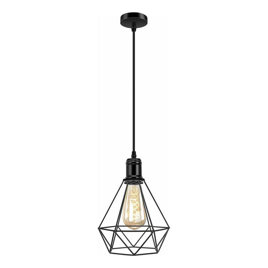 Lámpara Colgante De Techo Negra Okshop Para Comedor Y Dormitorio Negro