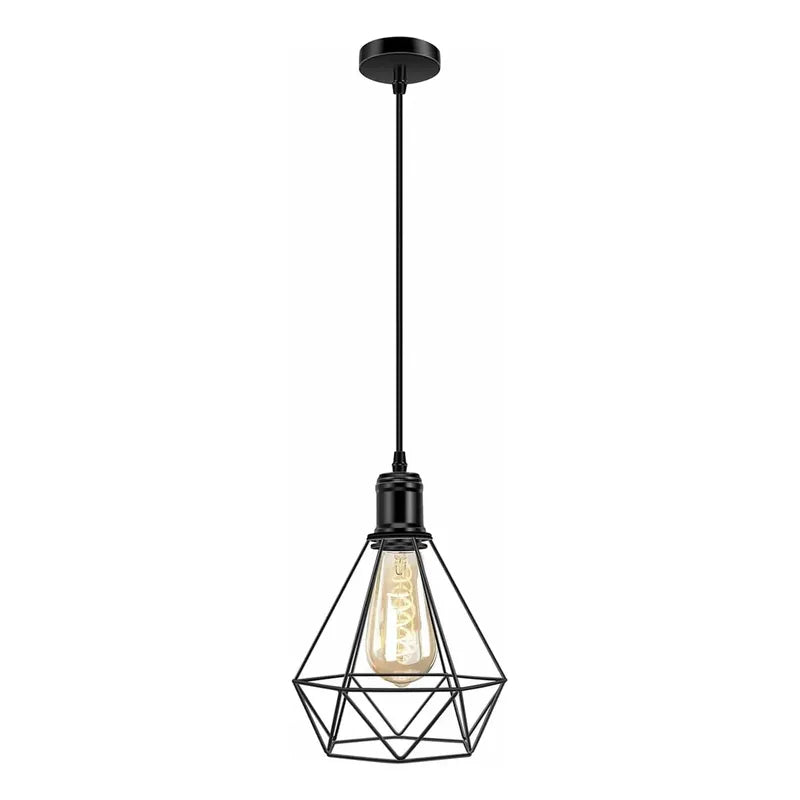 Lámpara Colgante De Techo Negra Okshop Para Comedor Y Dormitorio Negro