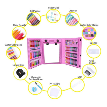 Set De Pintura De 208 Piezas Infantil Portatil Juego Lapices