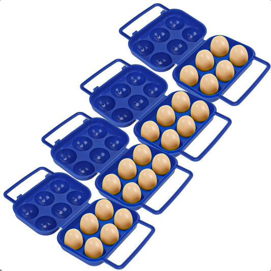 Pack 4 Organizador Huevos Dispensador Huevos Porta Huevos Azul