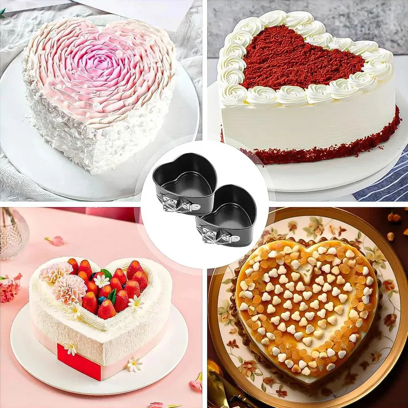 Molde De Repostería Corazón De Teflón Para Queque Y Tortas Desmontable De 12 Cm Gris