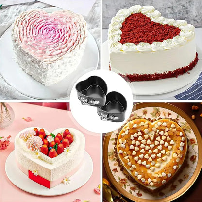 Molde De Repostería Corazón De Teflón Para Queque Y Tortas Desmontable De 12 Cm Gris