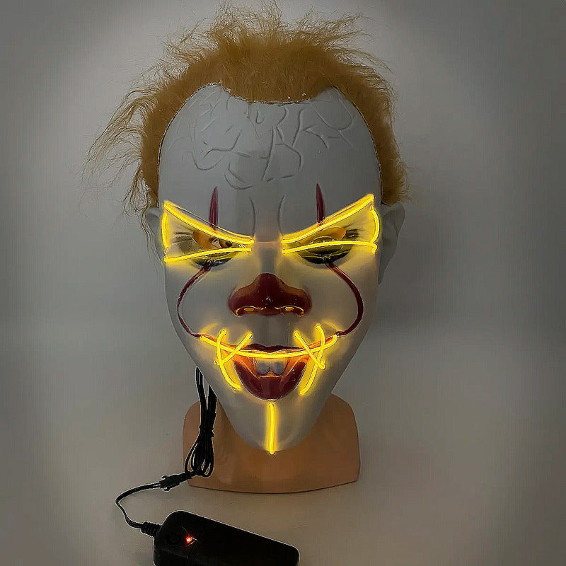 Mascara De Pennywise Con Luces Mascara De Payaso Halloween Naranja Pennywise