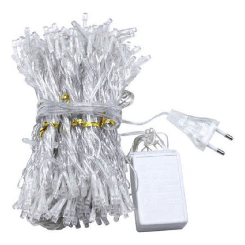 X2 Luces De Navidad Adorno Navideño Luz Forma Cascada 3mts
