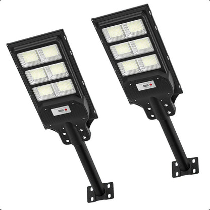 Pack 2 Foco Led Solar Foco Solar Exterior Focos Solar 900w Negro Blanco Frío
