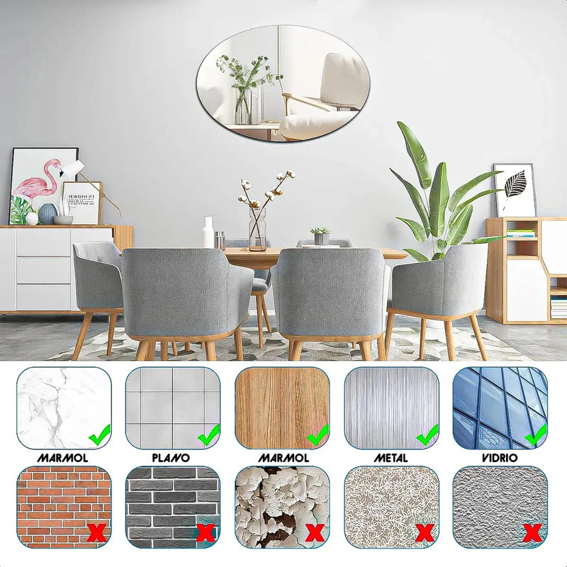 Espejo Adhesivo De Vinilo Para Pared 20 X 30 Cm  Okshop