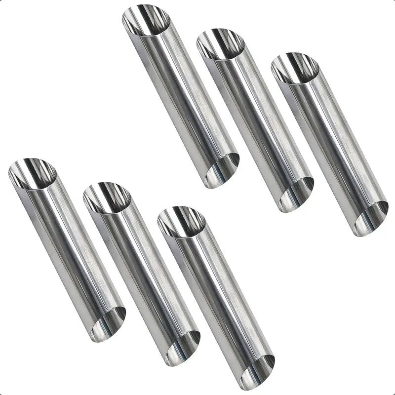 Pack 6 Moldes Reposteria Molde Cannoli Moldes De Cannol Tubos Okshop Moldes De Acero Inoxidable Para Croissant Moldes De... Gris