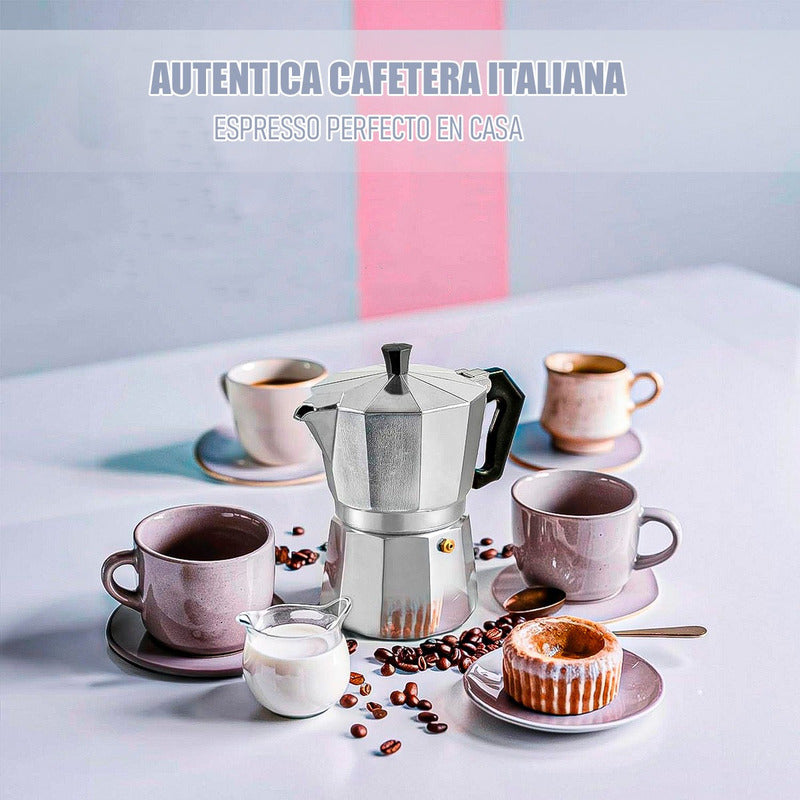 Cafetera Italiana Espresso Express Capuchino Expresso 3 Taza Plateado