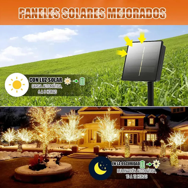 Luces Navidenas Solares Luces Navideñas Luces Navidad 22m Multicolor