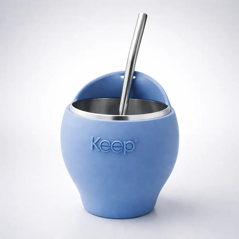 Mate Con Bombilla Keep Mate Acero Inoxidable Mate 230ml Mate Azul Mate