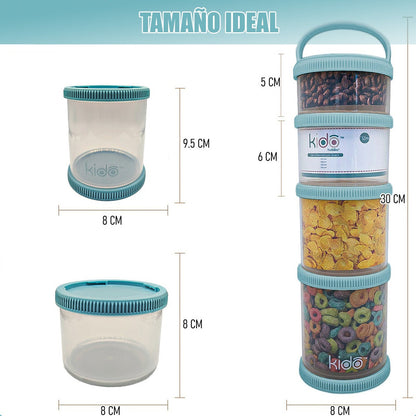 Contendor Alimentos Envases Yogurt Y Cereal Frasco Hermetico Azul