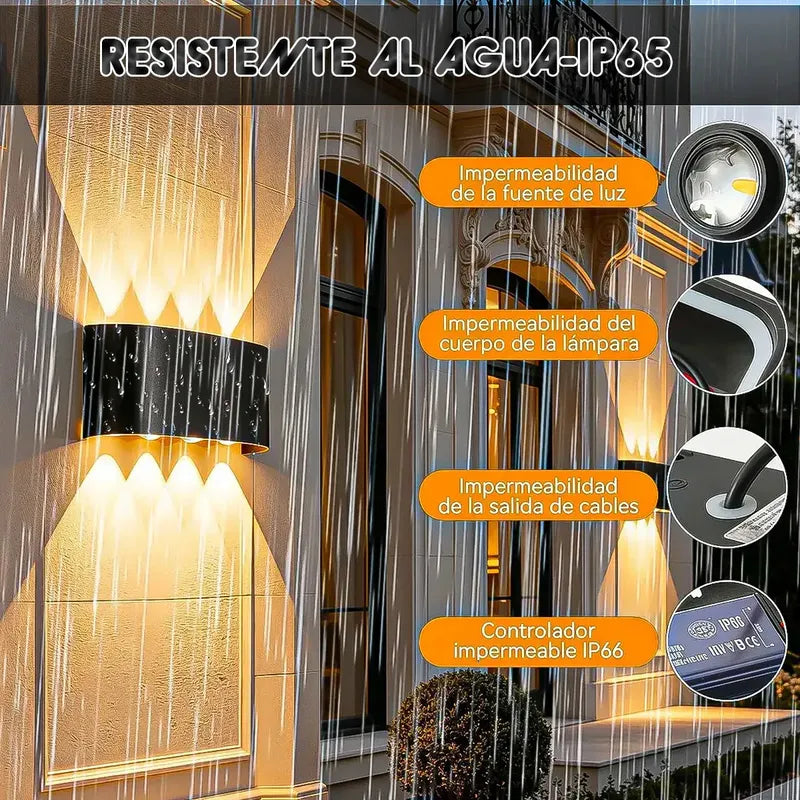 Aplique De Pared Lampara De Muro 8w Luces Pared Aplique Muro Luz Cálida Okshop Lámpara De Pared De Aluminio Luces De... Negro
