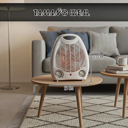 Calefactor Okshop 2 En 1 Con Termostato Y Función Ventilador 2000 W Blanco