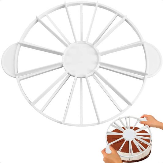 Porcionador Rebanador Torta Pastel Okshop 10/12 Cortes Plástico Blanco