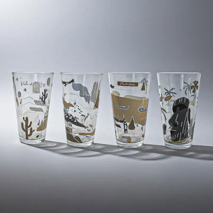 Set 4 Vasos De Vidrio Vasos Vidrio Jugo Juego Vasos Chile Vasos De Regiones De Chile Vasos De Vidrio De Chile Set 4 Vasos Ciudades De Chile Glasso Vasos Shoperos Vasos Postres Vasos Diseñ