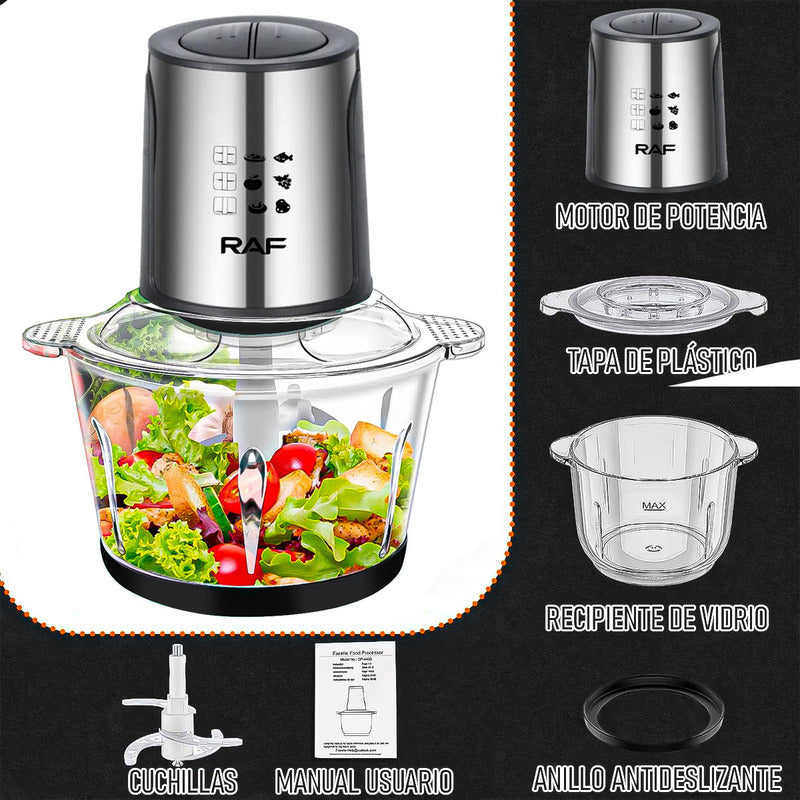 Procesador De Alimentos Picadora Procesadora Alimento Carne Negro/gris