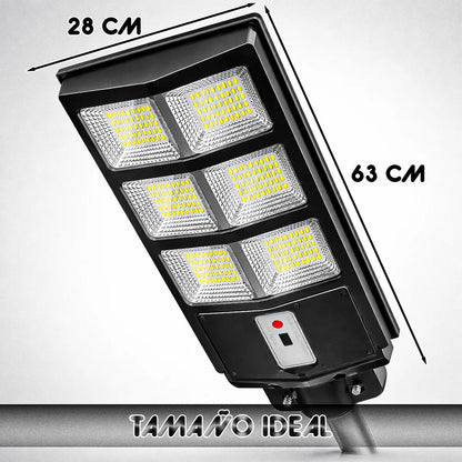 Foco Solar De 900w Con Sensor De Movimiento Para Exterior Negro Blanco Frío