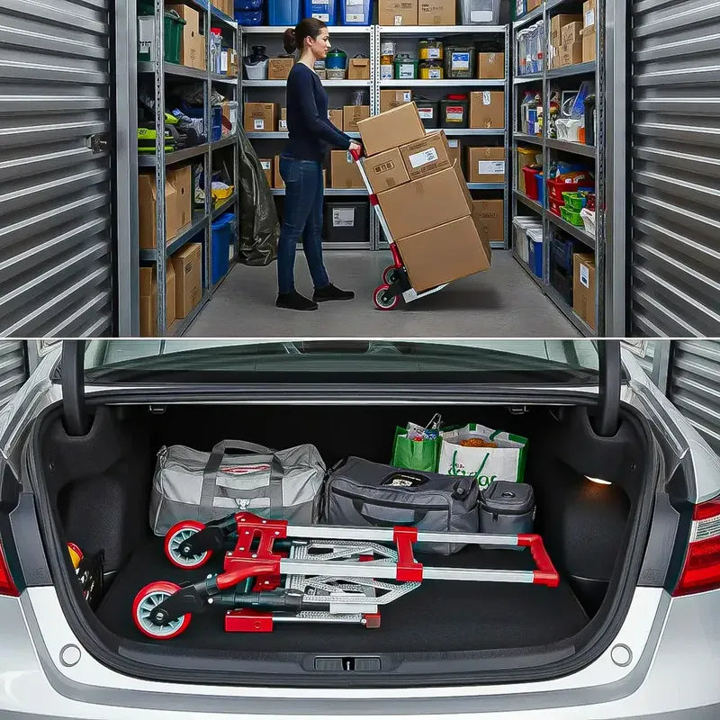 Carro De Mano Plegable De Aluminio Okshop Para Carga De 80 Kg Rojo