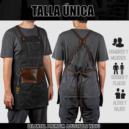 Delantal Parrillero Wayu Pecheras De Cocina Mandiles Cocina Negro Polister