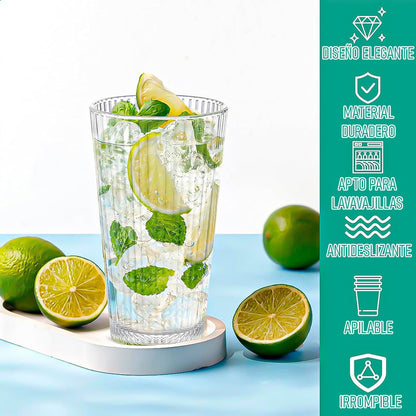 Set 3 Vasos De Vidrio Vasos Postres Juego Vasos Vidrio 450ml