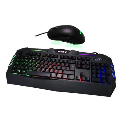 Kit De Teclado Y Mouse Gamer Teclado Ergonomico Para Juegos Kit Gamer Teclado Y Mouse Ergonomico Alambrico Pack Teclado Mouse Rgb Optico Kit Teclado Mouse Retroiluminado Okshop
