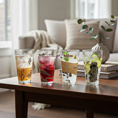 Set 4 Vasos De Vidrio Vasos Vidrio Jugo Juego Vasos Chile Vidrio