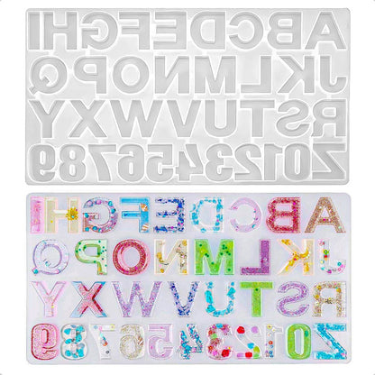 Molde Silicona Letras Números Moldes Repostería Transparente Blanco