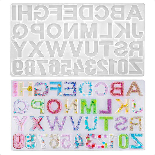 Molde Silicona Letras Números Moldes Repostería Transparente Blanco