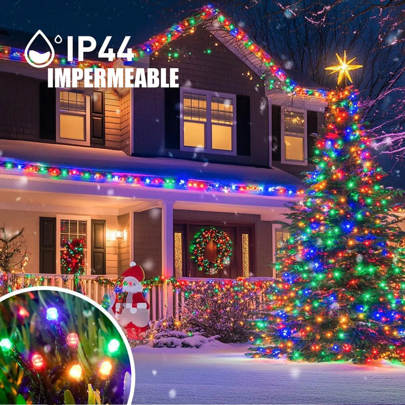 Guirnalda Led 12m 200 Luces Exterior Ip44 Navideñas Okshop 220v Cálida