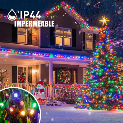 Guirnalda Led 12m 200 Luces Exterior Ip44 Navideñas Okshop 220v Cálida