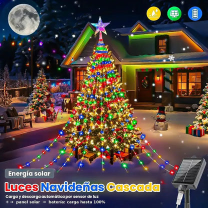 Luces Arbol Navidad Guirnaldas Solares Luces Navidad Solar Amarillo