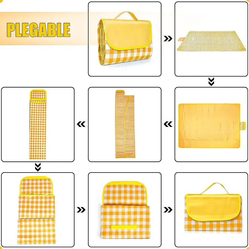 Pack 2 Manta Plegable Picnic Alfombra Manta Picnic 150x200 Verde