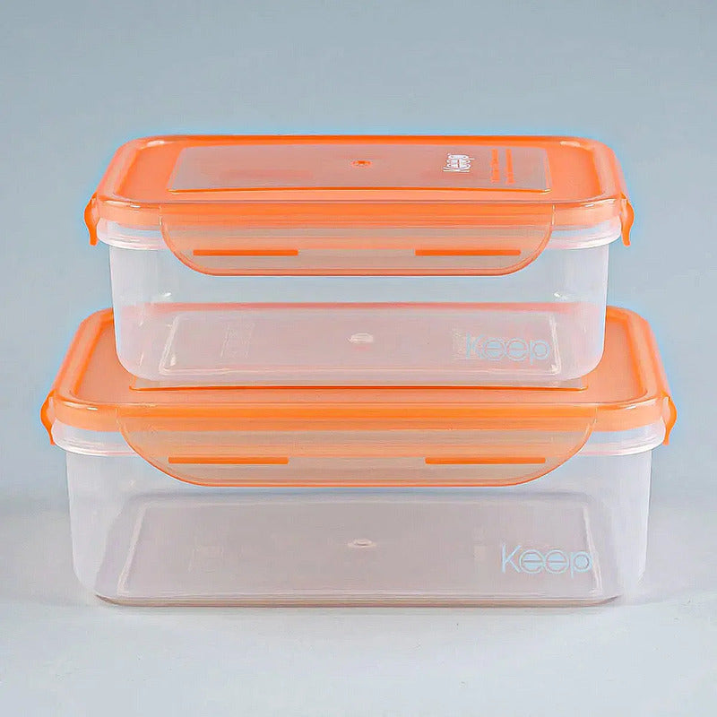Set 2 Taper Keep Contenedor De Alimentos Tupper Plastico Tup Verde