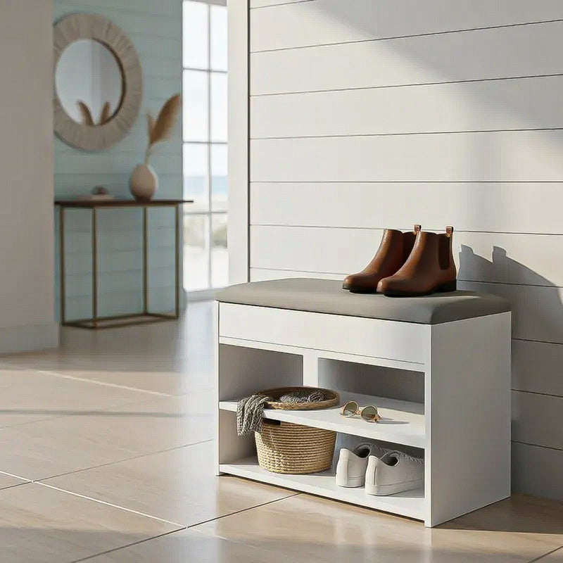 Zapatero Asiento Organizador De Zapatos Banca Zapatero Blanco