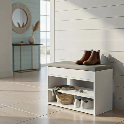 Zapatero Asiento Organizador De Zapatos Banca Zapatero Blanco