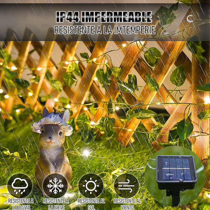 Luces Navidad Solar Guirnalda Luces Solares Luces De Hojas Amarillo