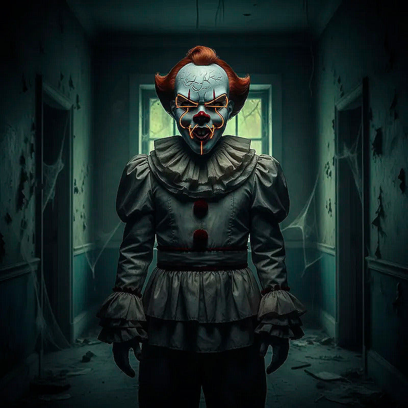 Mascara De Pennywise Con Luces Mascara De Payaso Halloween Amarillo Pennywise