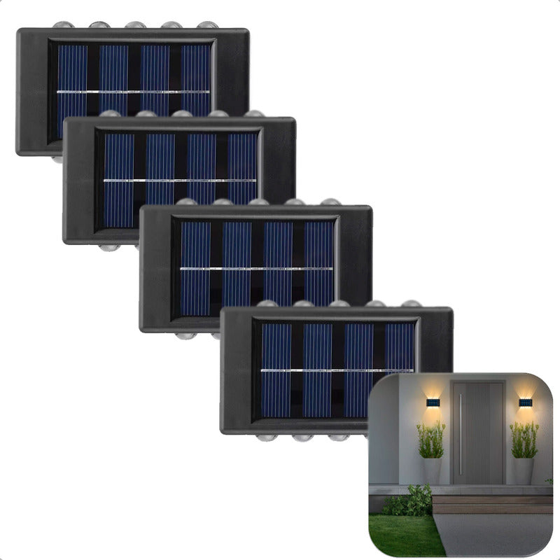 Pack X4 Aplique Solar Exterior Foco Aplique Exterior Pared