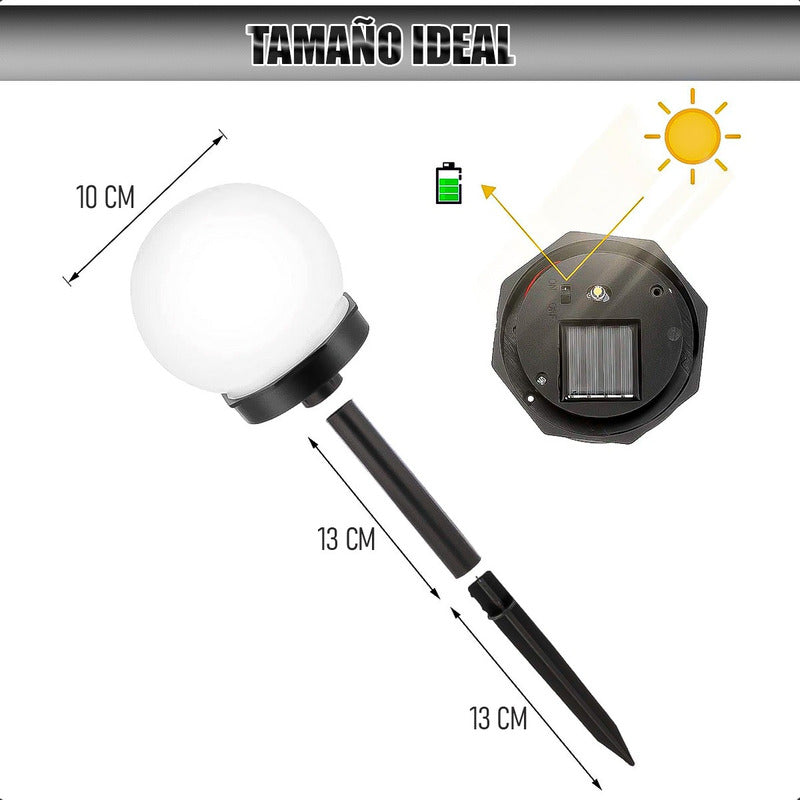 Estaca Solar Pack 3 Foco Solar Para Jardín Estacas Solares Negro/frío