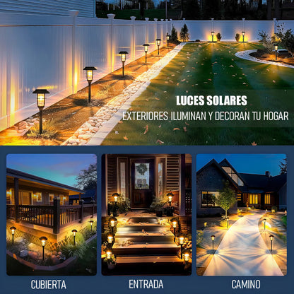 Lámpara Solar Okshop Colgante Estaca Led Jardín Exterior Ip65 Sensor Movimiento Negro