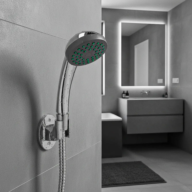Mango Ducha Telefono Ducha Con Manguera Cabezal Ducha Soport Gris Brillante